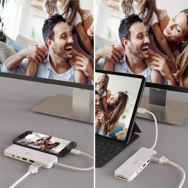 Фото - Хаб USB J5create USB-C 6-в-1 White (JCD373-N)