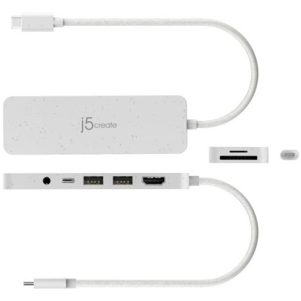 Фото - Хаб USB J5create USB-C 6-в-1 Nature White (JCD373EW-N)