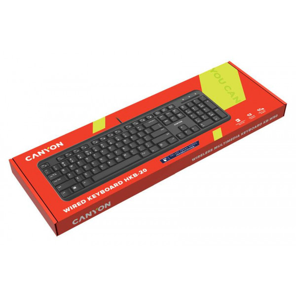 Фото - Клавиатура проводная Canyon HKB-20 Velvet Silent ENG/UKR Black (CNS-HKB02)