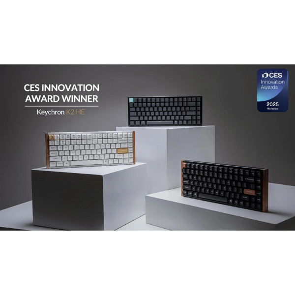 Фото - Клавиатура беспроводная Keychron K2HE 81Key, Gateron Double-Rail Magnetic Nebula, WL/BT/USB-A Black (K2H-F1-UA)