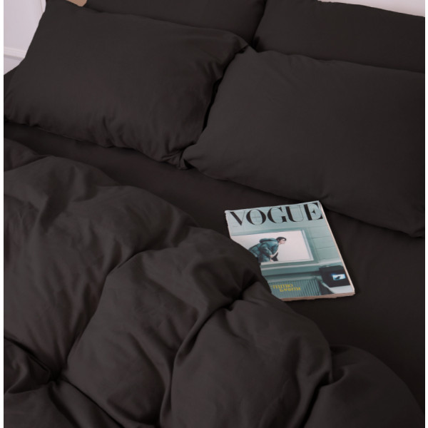 Фото - Простынь двуспальная MirSon Фланель 002 Black 180x200 см (2200009648571)