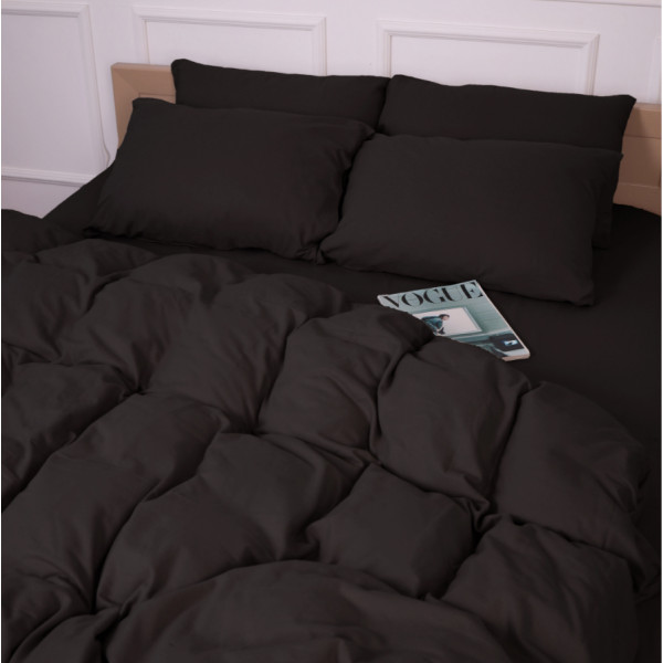 Фото - Простынь двуспальная MirSon Фланель 002 Black 180x200 см (2200009648571)