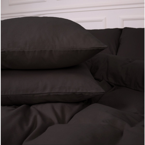 Фото - Простынь двуспальная MirSon Фланель 002 Black 180x200 см (2200009648571)