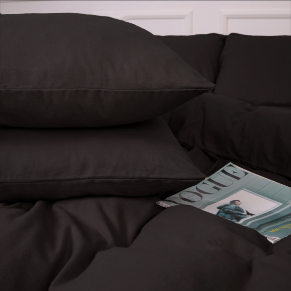 Фото - Простынь двуспальная MirSon Фланель 002 Black 180x200 см (2200009648571)