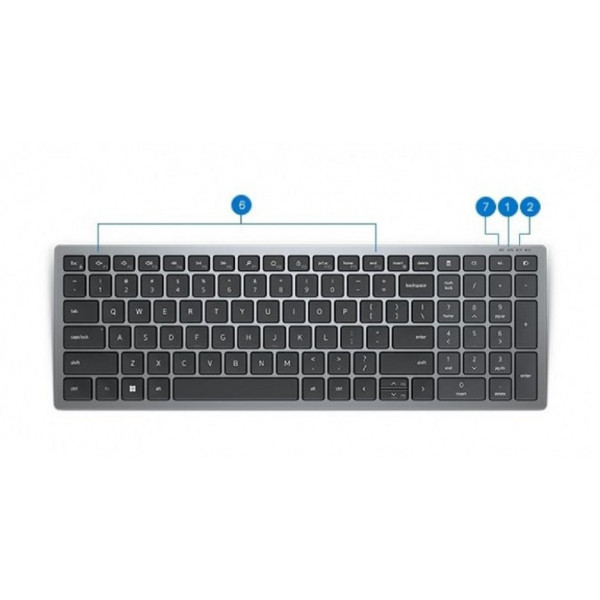 Фото - Клавиатура беспроводная Dell Compact Multi-Device Wireless Keyboard - KB740 - Russian(QWERTY) (580-AKOZ)