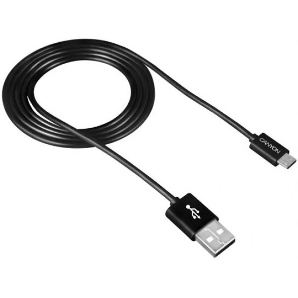 Фото - Кабель синхронизации данных Canyon UM-1 Micro USB Black (CNE-USBM1B)