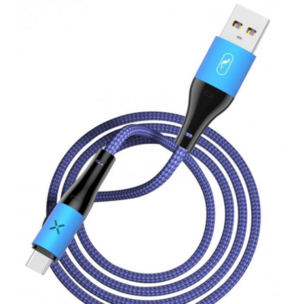 Фото - Кабель синхронизации данных SkyDolphin S49T LED Aluminium Alloy USB - Type-C 1m Blue (USB-000568)