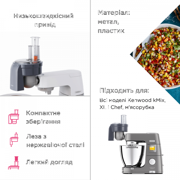 Фото - Уценка - Насадка для нарезки кубиками Kenwood MGX/KAX400PL