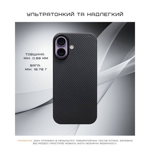 Фото - Чехол для смартфона Pitaka Ultra-Slim Case Twill Black/Grey for iPhone 17 (KI1701)