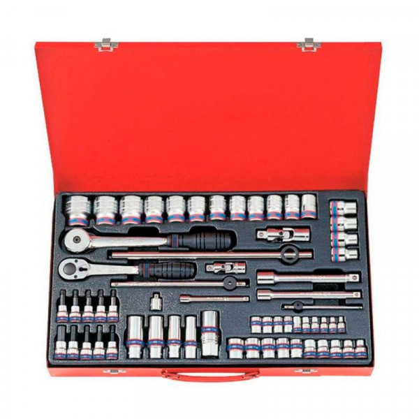 Фото - Набор торцевых головок KING TONY 1/2'' 3/8'' 1/4'' 62 шт. (9563MR02)