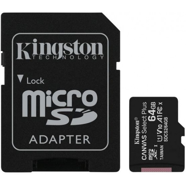 Фото - Карта памяти Kingston microSDXC Canvas Select Plus 10 0R A1 C10 Three Pack + Single Adapter (SDCS2/64GB-3P1A)