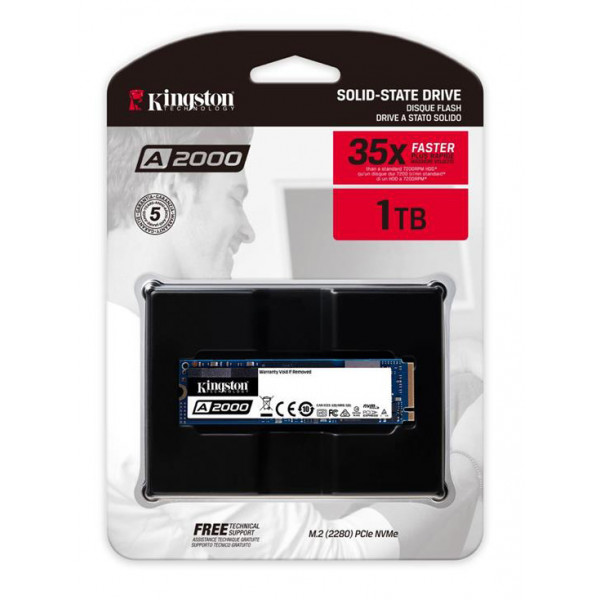 Фото - SSD-накопитель внутренний Kingston A2000 1TB NVMe M.2 2280 PCIe III x4 3D NAND TLC (SA2000M8/1000G)