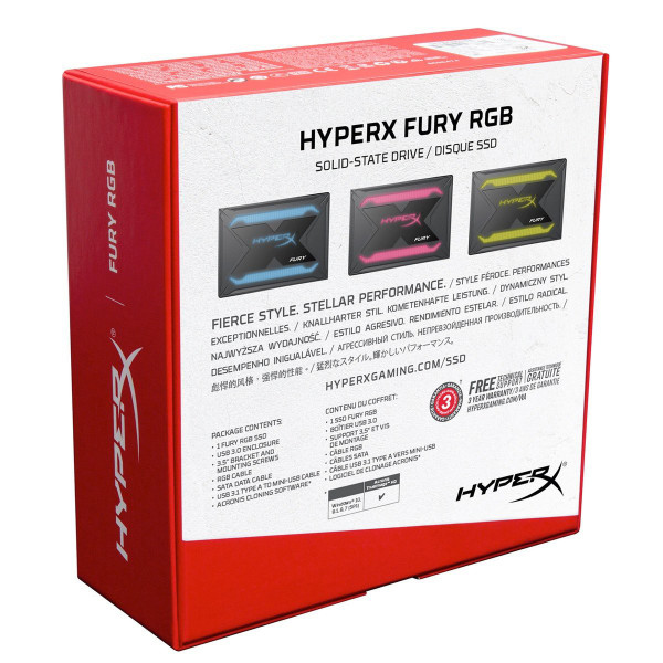 Фото - SSD-накопитель внутренний Kingston HyperX Fury RGB 240GB 2.5" SATAIII 3D TLC (SHFR200B/240G)