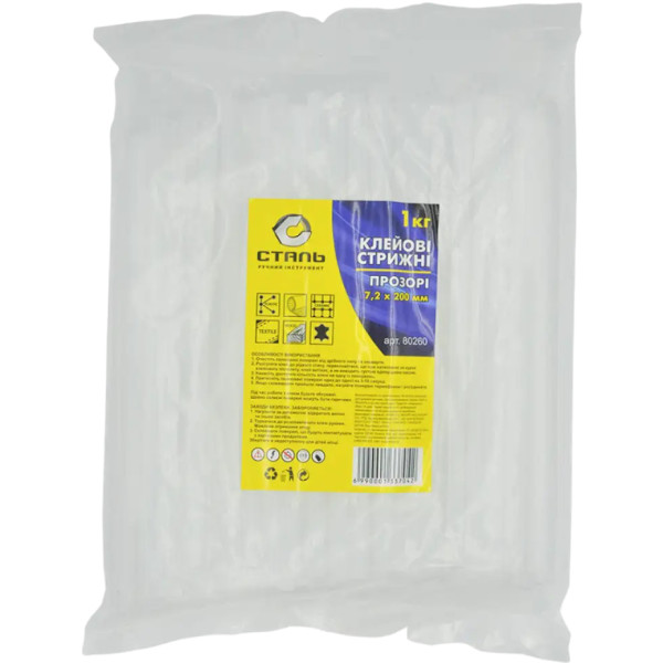 Фото - Стержень для клеевого пистолета Сталь 7,2х200 мм 1 кг Прозрачные (80260)