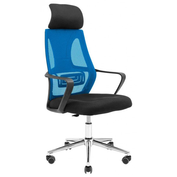 Фото - Кресло офисное Richman Профи Хром Пиастра Сетка черная + синяя Фото - Кресло офисное Richman Профи Хром Пиастра Сетка черная + синяя