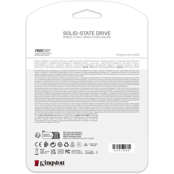 Фото - SSD-накопитель внутренний Kingston NV3 500GB M.2 2280 NVMe PCIe 4.0 x4 3D NAND (SNV3S/500G)