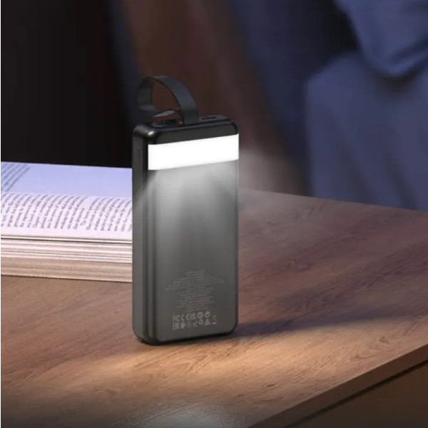 Фото - Батарея мобильная HOCO J123B Element PD20W+LCD+LED Lamp 30000 mAh Black