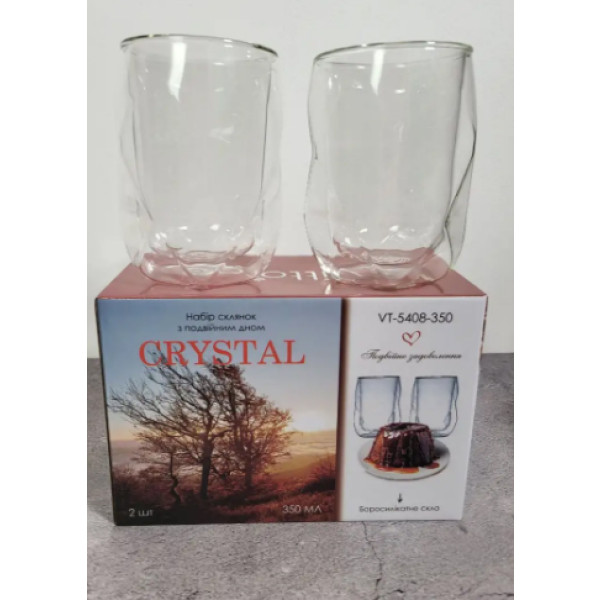 Фото - Набор стаканов с двойными стенками Vittora VT-5408-350 CRYSTAL 2 шт. 350 мл