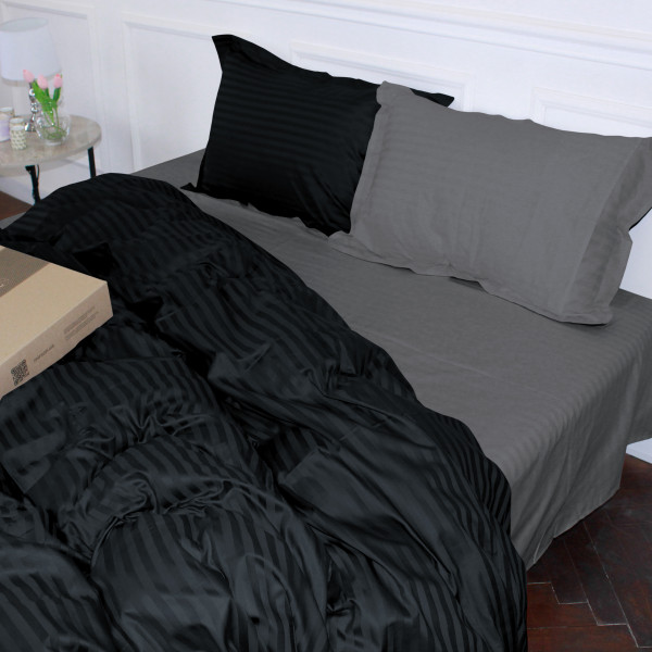 Фото - Комплект постельного белья детский MirSon Satin Stripe 30-0012 + 30-0011 Wandy 110х140 (2200005246429)