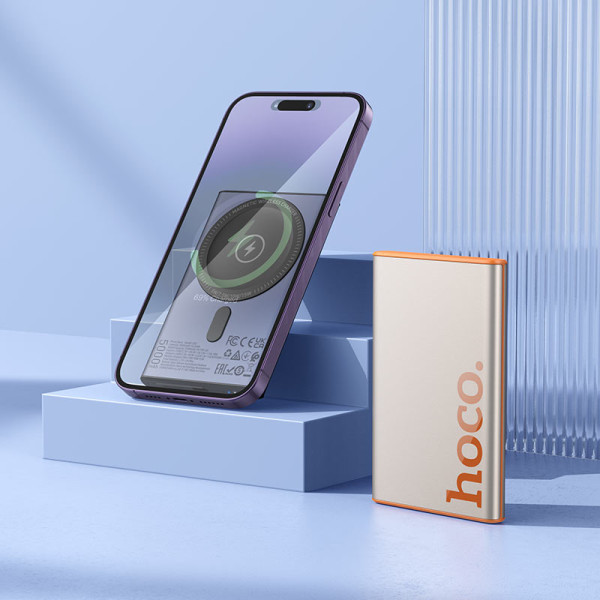 Фото - Батарея мобильная HOCO Q32 Bird PD20W Magnetic Wireless (5000 mAh) Titanium Gold (714740)
