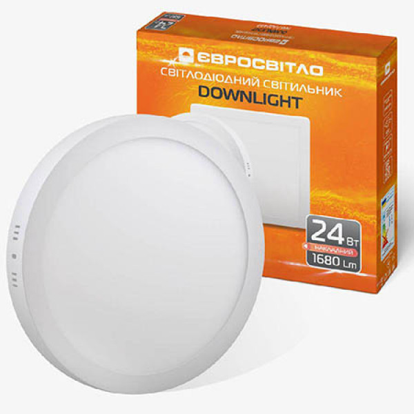 Фото - Светодиодный светильник Євросвітло точечный накладной 24Вт круг LED-SR-300-24 6400К (000039194)