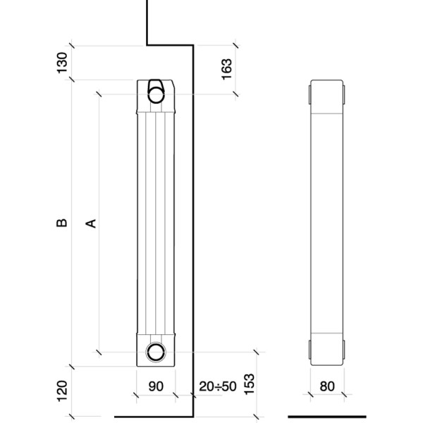 Фото - Радиатор отопления Nova Florida Ledro S/90 1600 мм GRAPHITE 3R 6 секции (81ELE3R406)