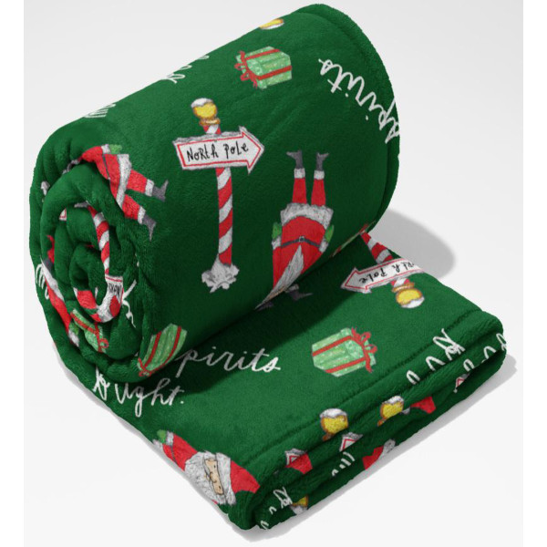 Фото - Плед двуспальный Lelit Велсофт Зеленый с принтом 180х200 см (1198343)