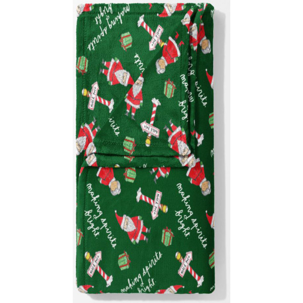 Фото - Плед двуспальный Lelit Велсофт Зеленый с принтом 180х200 см (1198343)