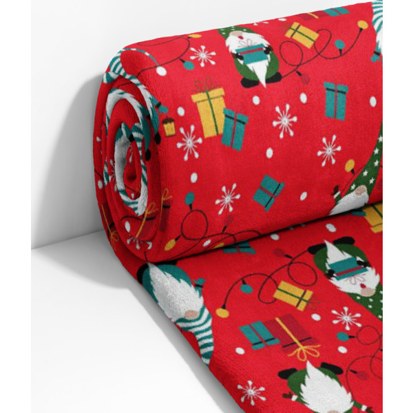 Фото - Плед двуспальный Lelit Велсофт Красный с принтом 200х220 см (1198345)