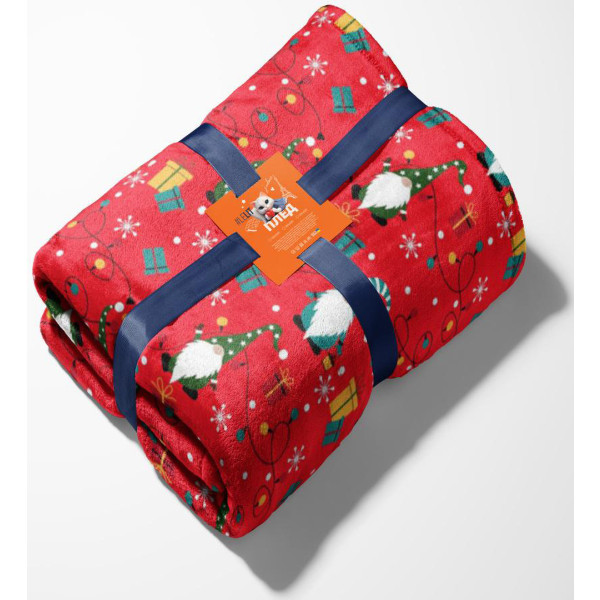 Фото - Плед двуспальный Lelit Велсофт Красный с принтом 200х220 см (1198345)