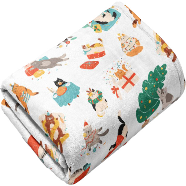 Фото - Плед двуспальный Lelit Велсофт Белый с принтом 200х220 см (1198346)