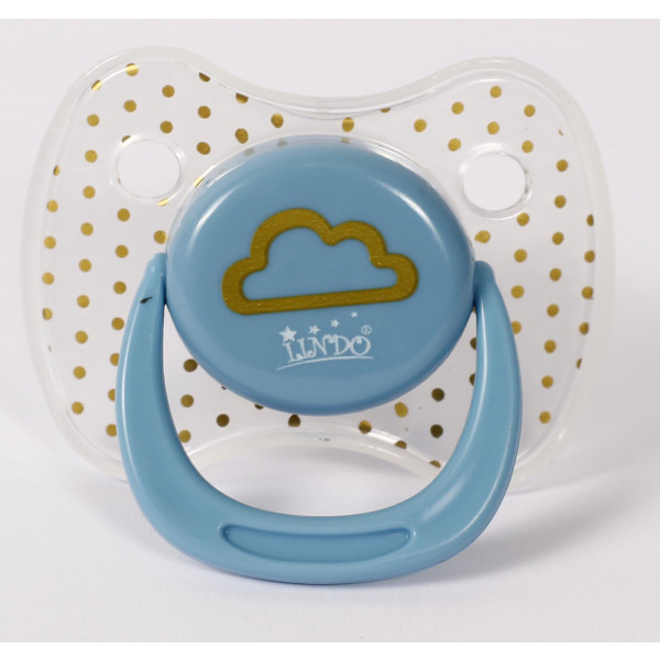 Фото - Круглая пустышка Lindo голубой (Li401/12+гол)