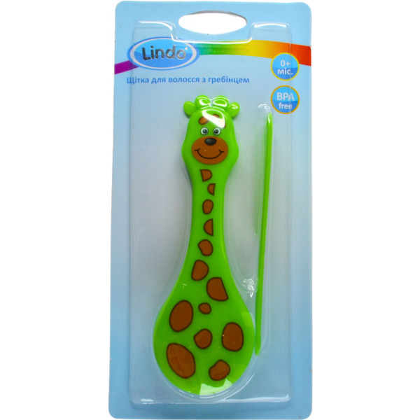 Фото - Набор расчесок для детских волос Lindo Жираф зеленый (Lі 600 зел)
