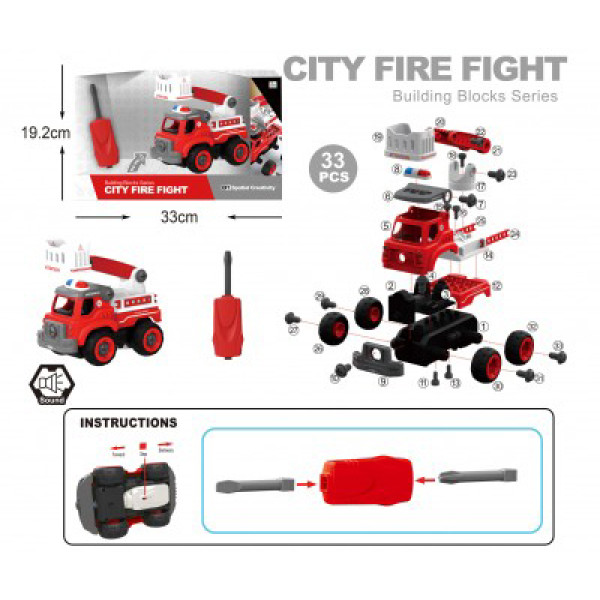 Фото - Пластиковый конструктор DIY Spatial Creativity пожарный (LM8034-SZ-1) Фото - Пластиковый конструктор DIY Spatial Creativity пожарный (LM8034-SZ-1)