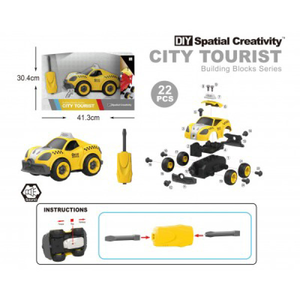 Фото - Пластиковый конструктор DIY Spatial Creativity такси (LM8071-SZ-1) Фото - Пластиковый конструктор DIY Spatial Creativity такси (LM8071-SZ-1)