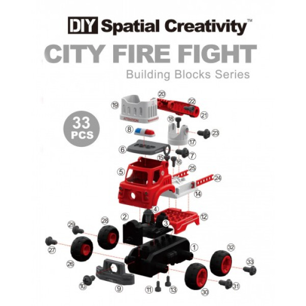 Фото - Пластиковый конструктор DIY Spatial Creativity пожарный (LM8034-SZ-1)