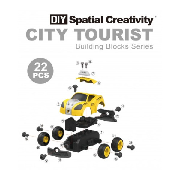 Фото - Пластиковый конструктор DIY Spatial Creativity такси (LM8071-SZ-1)