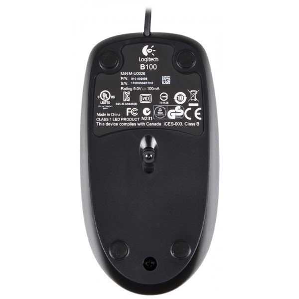Мышь компьютерная Logitech B100 (910-003357) купить по низкой цене в ...
