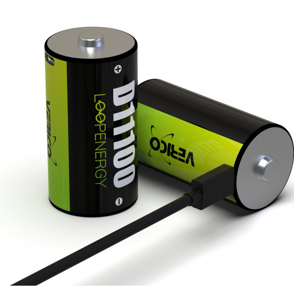 Фото - Батарейка тип D (LR-20) Verico Loop Energy D/R20 USB Type-С 7400mAh 11100mWh-1.5V Li-ion 2 шт.  (1BTOV-A5N0A2-NN)