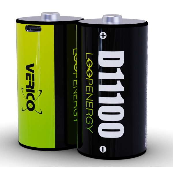 Фото - Батарейка тип D (LR-20) Verico Loop Energy D/R20 USB Type-С 7400mAh 11100mWh-1.5V Li-ion 2 шт.  (1BTOV-A5N0A2-NN)