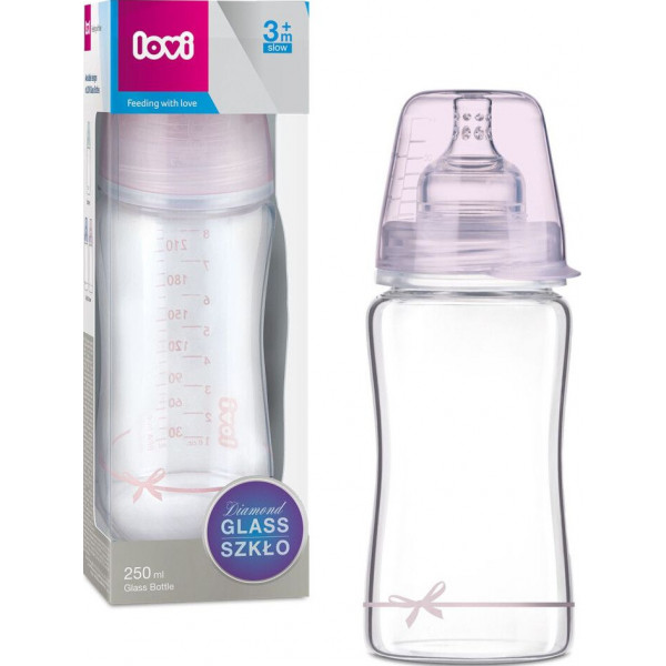 Фото - Бутылочка для кормления Lovi DIAMOND GLASS Baby Shower girl, 250 мл. (74/204girl)
