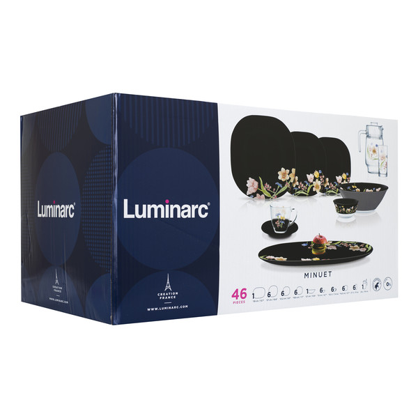 Фото - Столовый сервиз Luminarc Carine Minuet Black 46 пр. (N8126)
