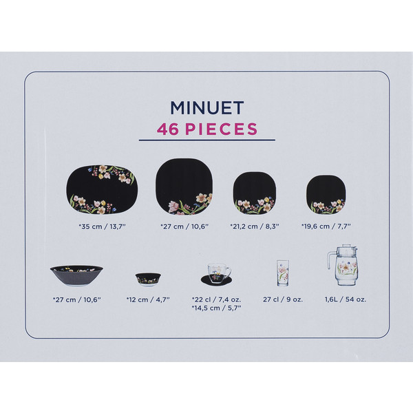 Фото - Столовый сервиз Luminarc Carine Minuet Black 46 пр. (N8126)