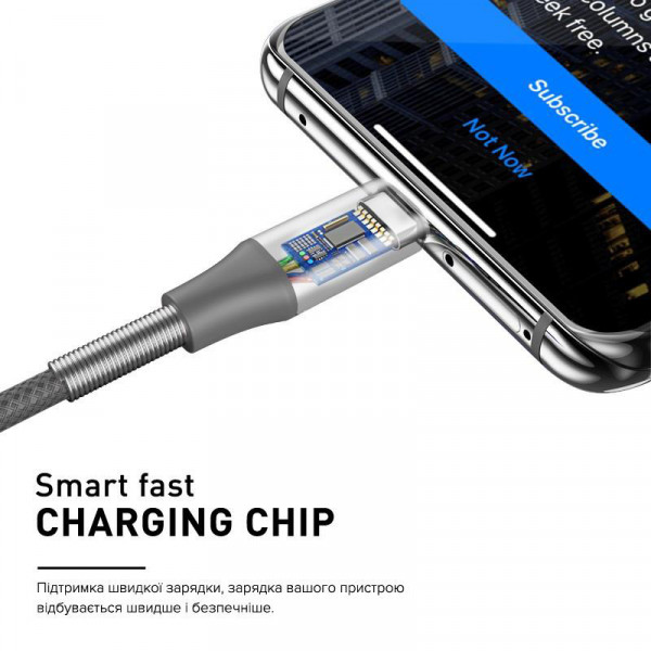 Фото - Кабель синхронизации данных Luxe Cube Armored USB-microUSB 1m Grey (8886668686105)