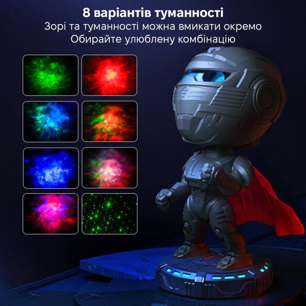 Фото - Ночник детский INSPIRE лазерный проектор звездного неба Механический воин (LWS-R-14)