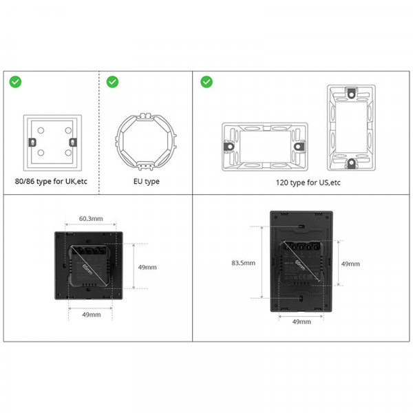 Фото - Беспроводной выключатель Sonoff M5-1C-80