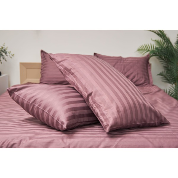 Фото - Комплект постельного белья Moon&Star 143х210х2 нав. 4х50х70 Garnet Satin Stripe (MS-820000553)