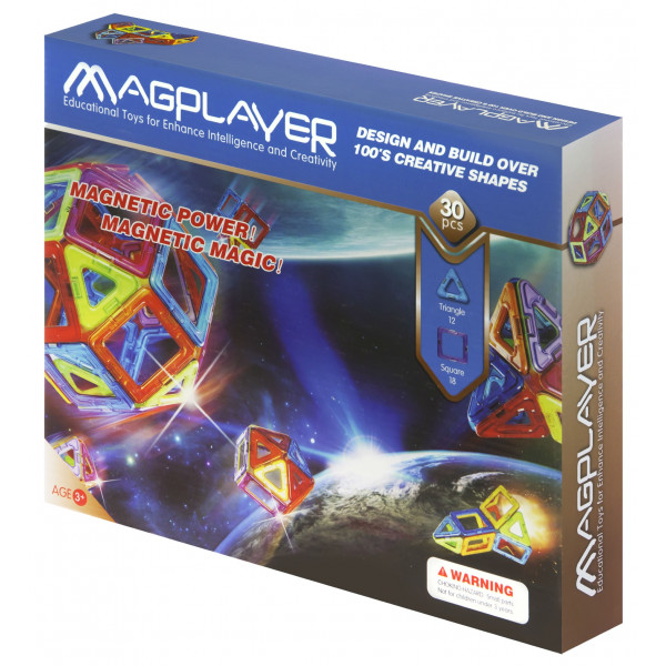 Фото - Конструктор магнитный MagPlayer 30 эл. (MPB-30)