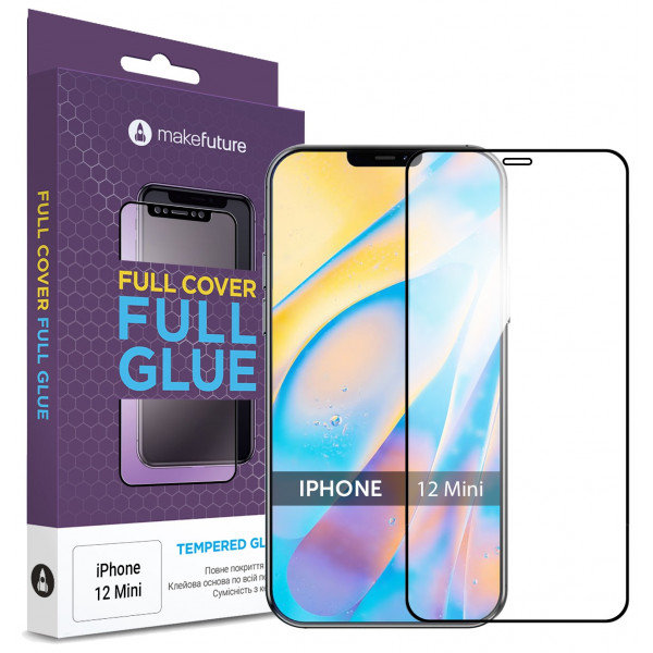 Фото - Защитное стекло для смартфона MakeFuture Full Cover Full Glue Apple iPhone 12 Mini (MGF-AI12M)
