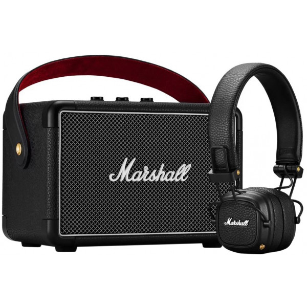 Фото - Портативная акустика Marshall Summer Bundle (акустика Portable Speaker Kilburn II Black + наушники Major III Bluetooth Black) (1005273)